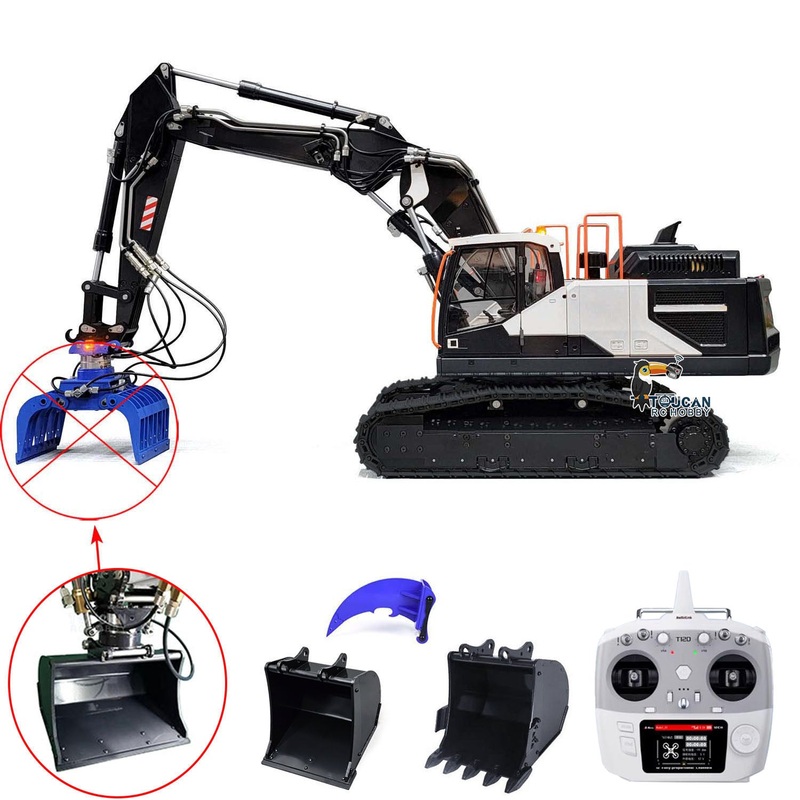 1:14 MTMODEL EC380 Metal 3 Arms Hydraulic Tracked Excavator Assembled and Painted RC Construction Vehicle Heavy Digger Machine Yellow