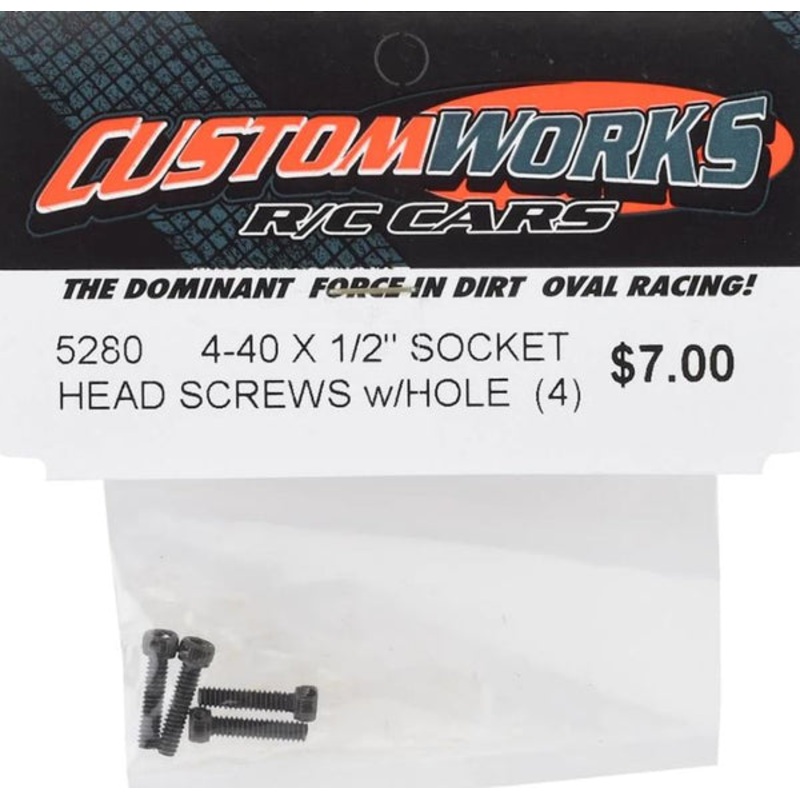 5280 Custom Works 4-40 x 1/2″ Socket Head w/Hole (4)