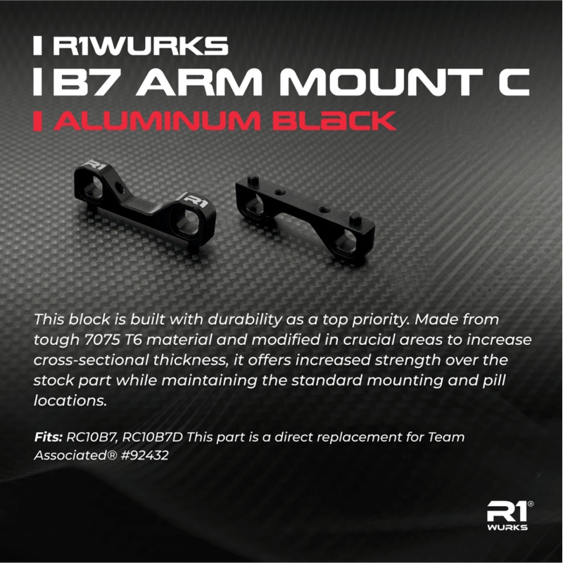 900057 R1Wurks B7 Arm Mount C, Aluminum, Black