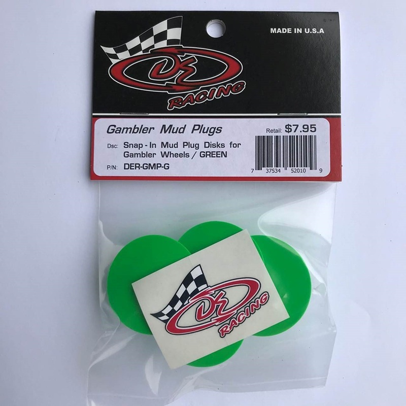 DER-GMP-G Snap-In Mud Plug Disk for Gambler WheelsGreen