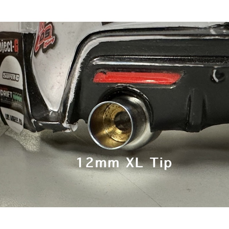 X-LARGE RACING MEDALLION (ROLLED Edge) – 12mm Titanium Burnt Tip (Straight Cut) – 17mm Muffler EXHAUST  [Usukani] 524A