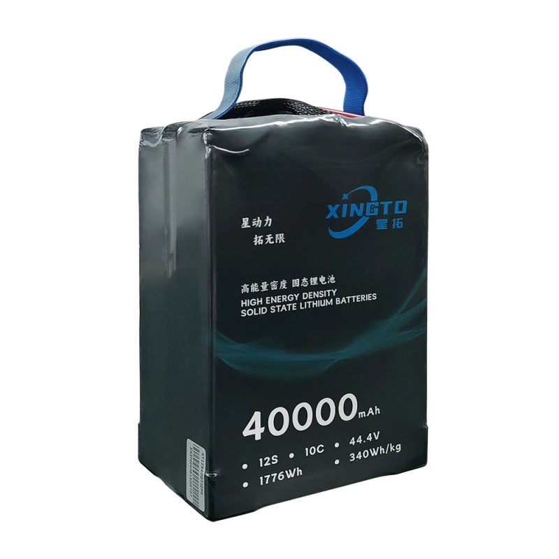 XINGTO 44.4V 12S 40000mAh 10C Drone Battery – 340wh/kg High Density Semi Solid-State Lithium Battery