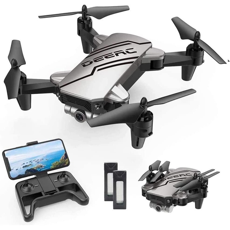 DEERC D20 Mini Drone – for Kids with 720P HD FPV Camera Remote Control Toys Gifts for Boys Girls with Altitude Hold, Headless Mode, One Key Start Speed Adjustment, 3D Flips 2 Batteries Black