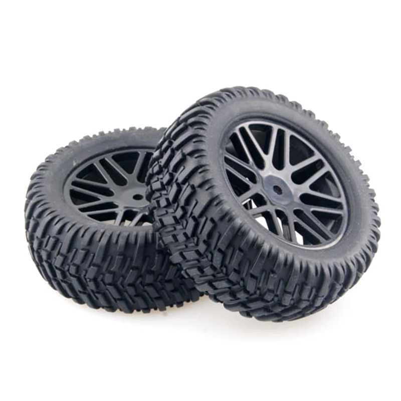 4Pcs Tyres with 12mm Adapter for HSP 1/10 94155 94170 94118 RC Short-Course Truck Rally Car Random Color