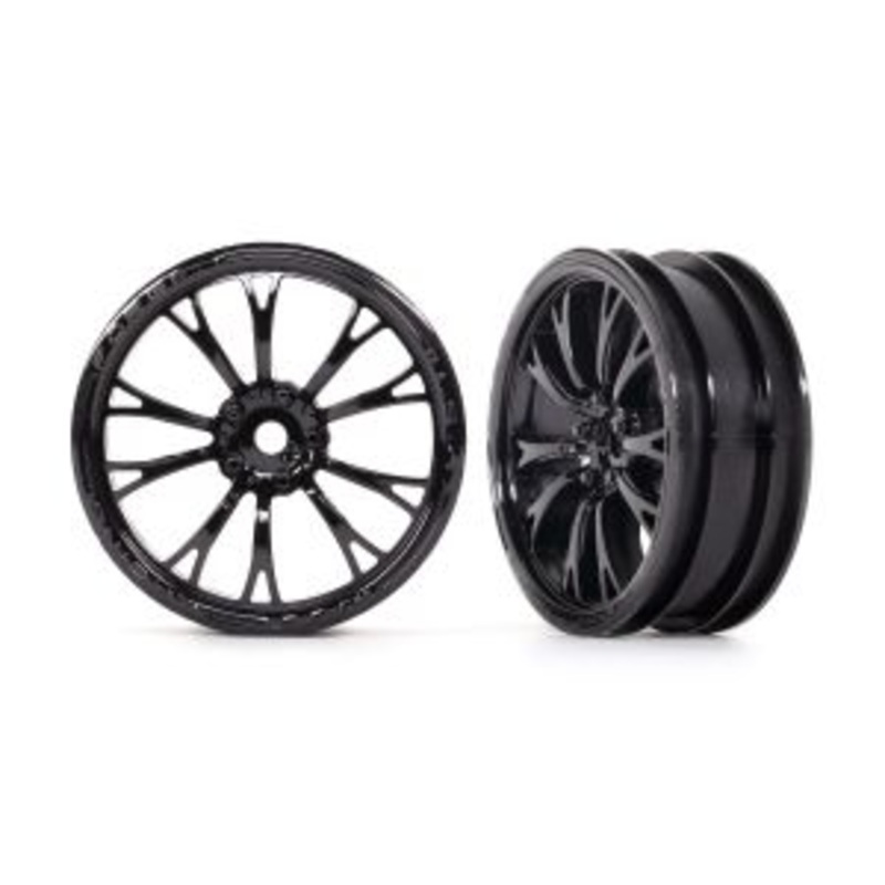 9472 Wheels, Weld gloss black (front) (2) Traxxas Drag Slash