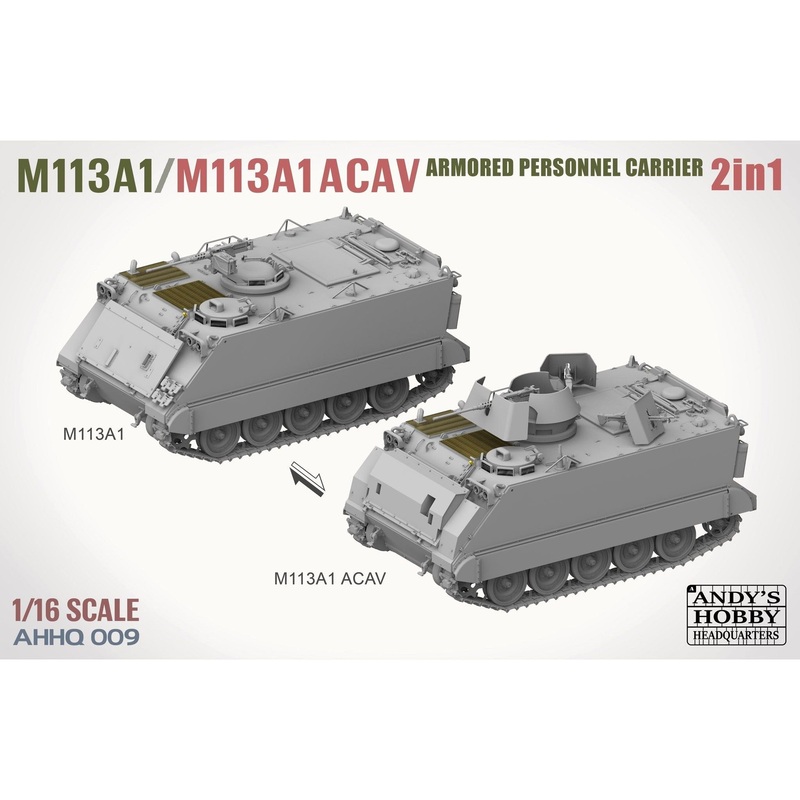 Andy’s Hobby HQ 1/16 M113A1/M113A1 ACAV Armoured Personnel Carrier Plastic Model Kit