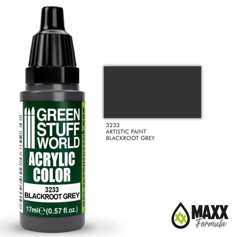 GREEN STUFF WORLD Acrylic Color – Blackroot Grey 17ml