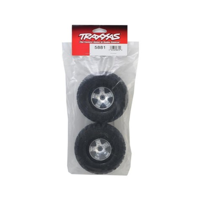 5881 Traxxas Kuhmo Venture MT Tire w/SCT Front Wheel (2) (Satin Chrome) (Standard)