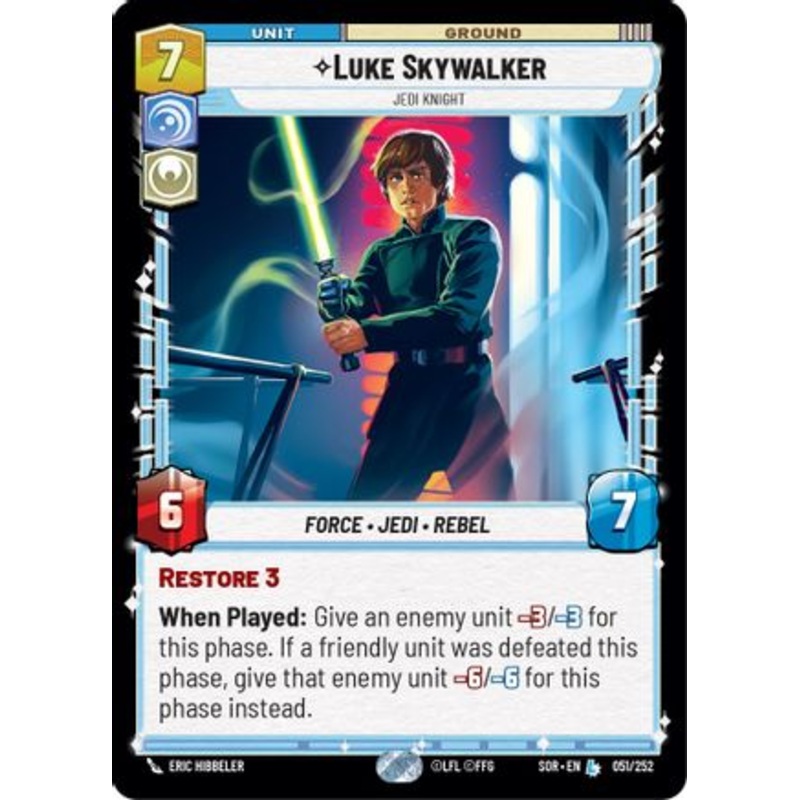 Luke Skywalker – Jedi Knight (051/252) – Spark of Rebellion Foil