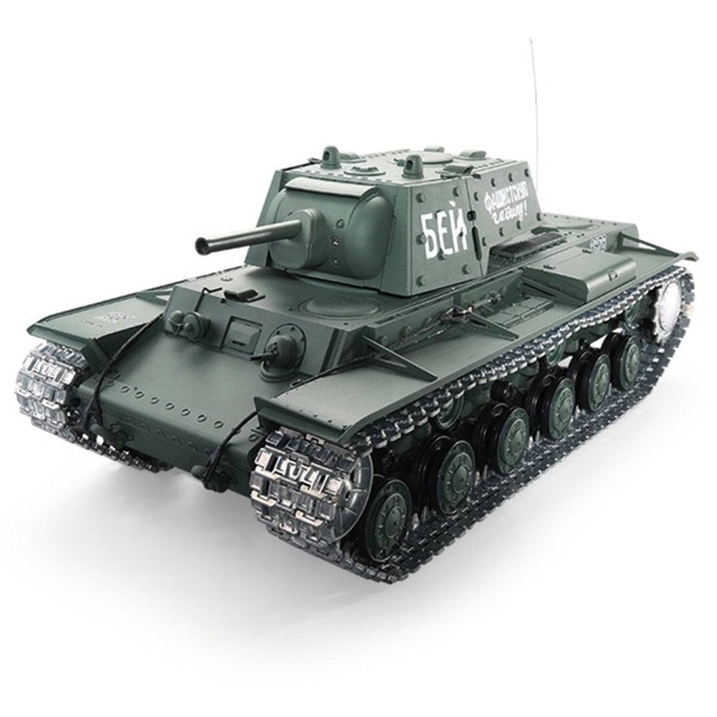 Upgrade 1:16 Soviet KV – 1’s Heavy Tank 2.4G  Metal RC Military Tank Model with Sound Smoke Shooting Effect Plastic
