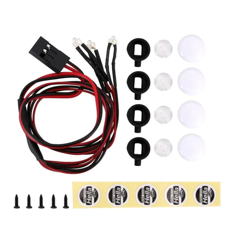 YQ-L25 INJORA HELLA IPF Sticker LED Lights Square Round Headlights for Axial SCX24