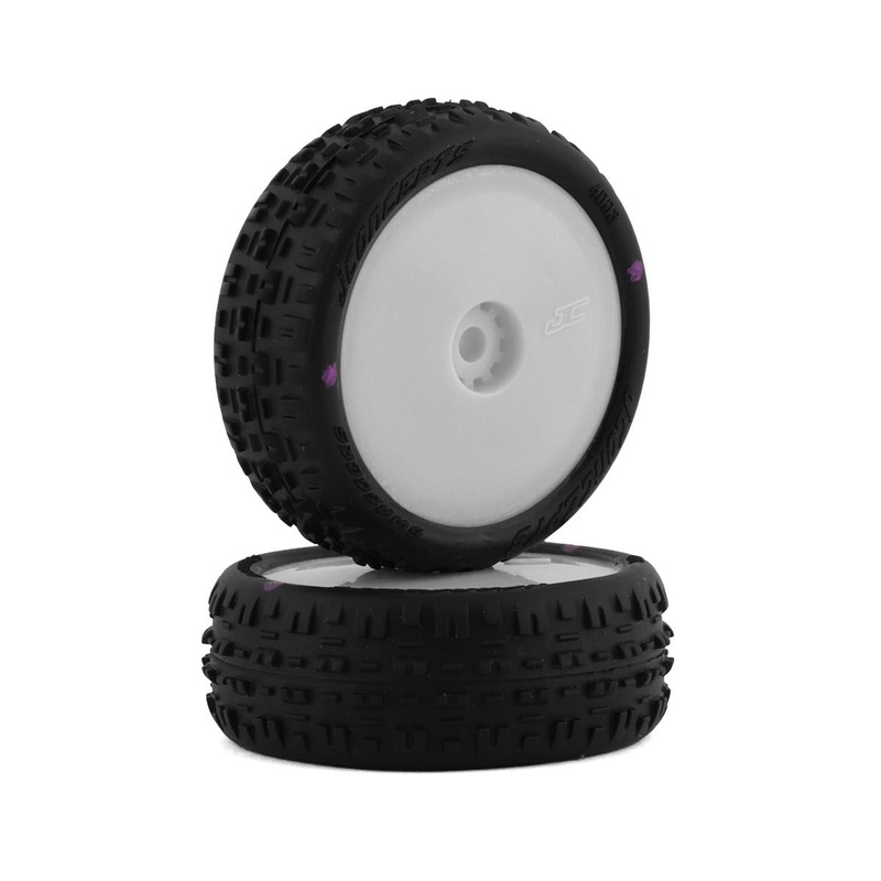 4003-101011  JConcepts Mini-B Swagger Pre-Mounted Front Tires (White) (2) (Pink)