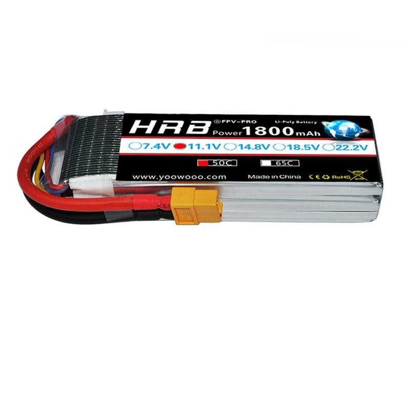 HRB 11.1V 1800mah 3S XT60 EC5 Lipo Battery XT90 EC2 T Deans EC3 RC Parts 50C For FT012 Racing Boat Car Airplane Copter FPV Drone 1PCS XT60 China
