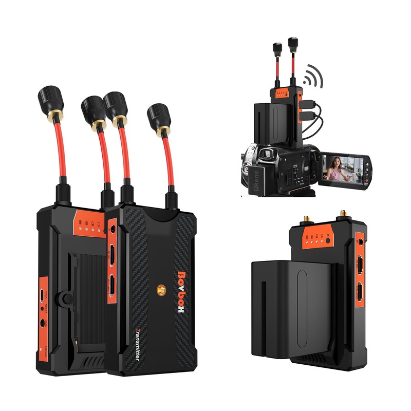 300m Long Distance Wireless Transmission – HDMI Transmitter and Receiver Video Live Streaming Extender for PS4 PC Camera Battery with US Plug