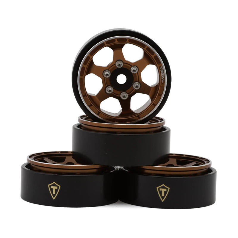 Treal Hobby Type D 1.0″ Concave 6-Spok Beadlock Wheels (Bronze) (4) (21.2g)