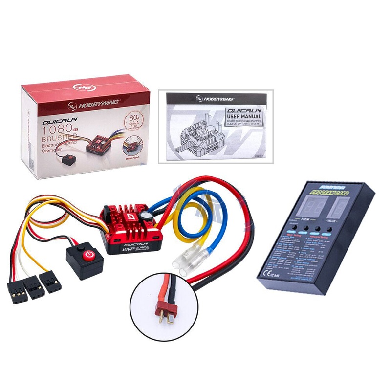 Hobbywing QuicRun WP 1080 G2 80A Brushed Waterproof ESC Electronic Speed Controller for 1/10 RC Rock Crawler Car Only ESC XT60
