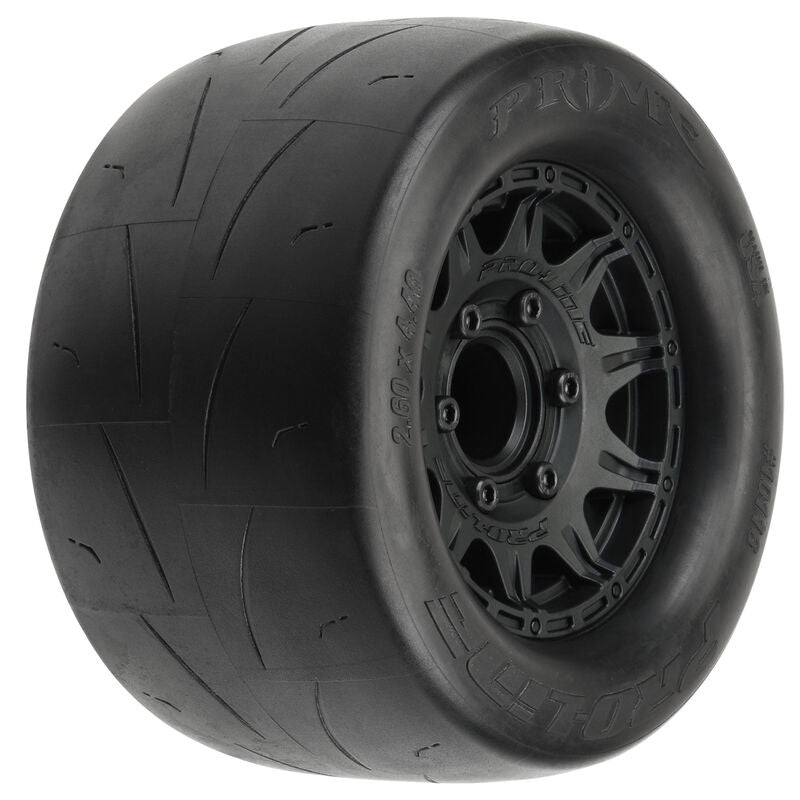 Pro-Line 1/10 Prime Front/Rear 2.8″ Street MT Tires Mounted 12mm Blk Raid (2)