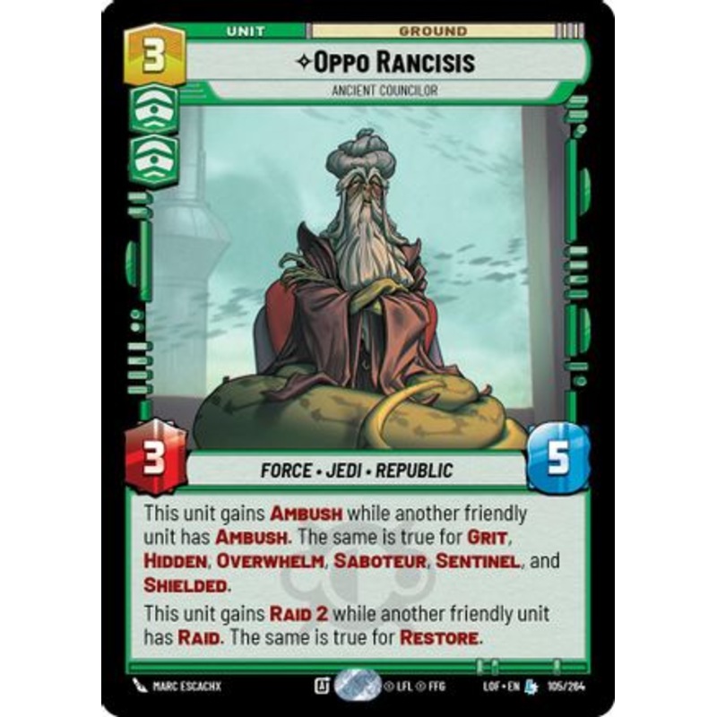 Oppo Rancisis – Ancient Councilor (105/264) – Legends of the Force Near Mint