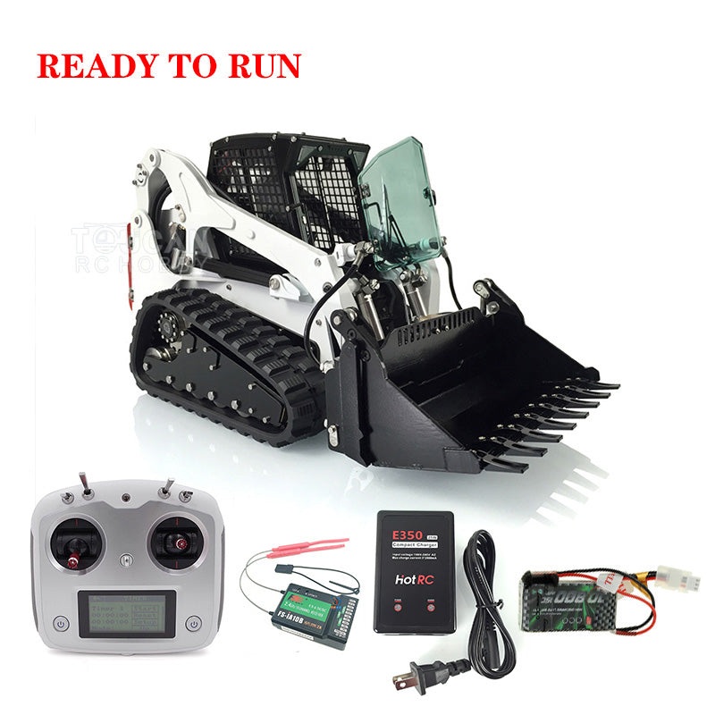 US Stock LESU 1/14 Aoue-LT5 RC Hydraulic Loader Tracked Metal Skid-Steer Vehicle Lights Sounds Ready to Run DIY Hobby Model