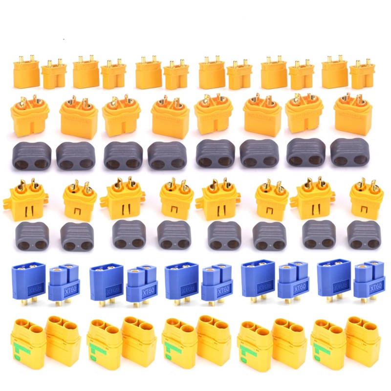 FPV Drone Connector Plug – 5 / 10 Pairs High Quality XT30 XT30U MR30 XT60 XT60H MR60 XT60PW  XT90 XT90S Connector Plug for Battery Quadcopter Multicopter 10pair Yellow XT60