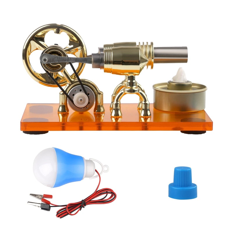 -shape Hot-air LED External Combustion Stirling Engine Model