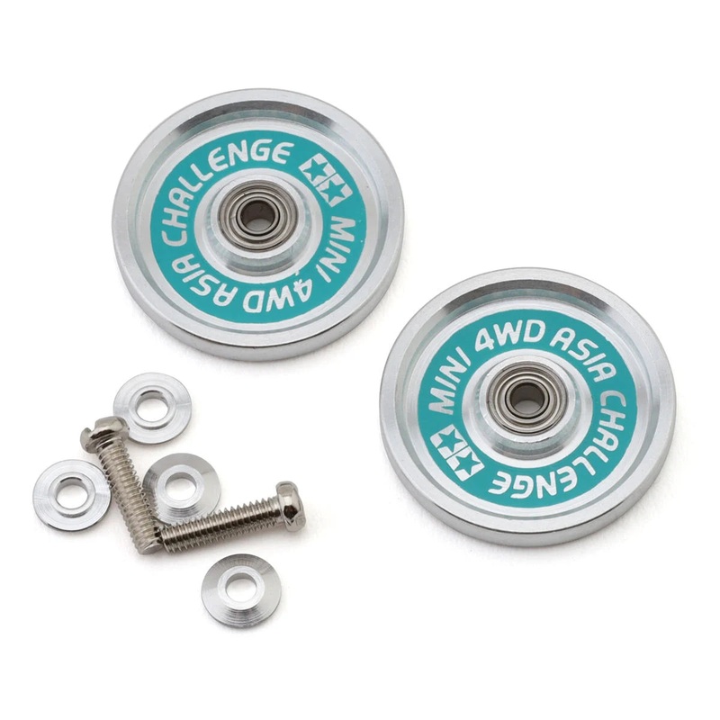 Tamiya JR HG 19mm Aluminum Ball-Race Limited-Edition Rollers Set (Ringless) (Asia Challenge/Green)