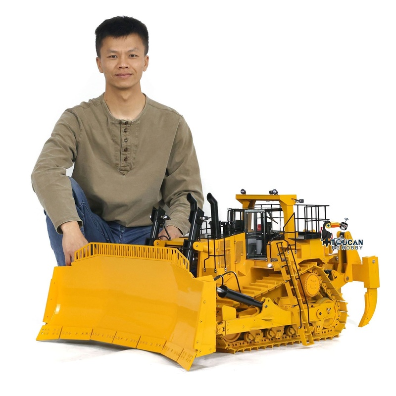 1/10 D11T 3-plow Giant Hydraulic RC Bulldozer Radio Control Dozers Heavy Duty Simulation Vehicle Painted Model DIY PNP