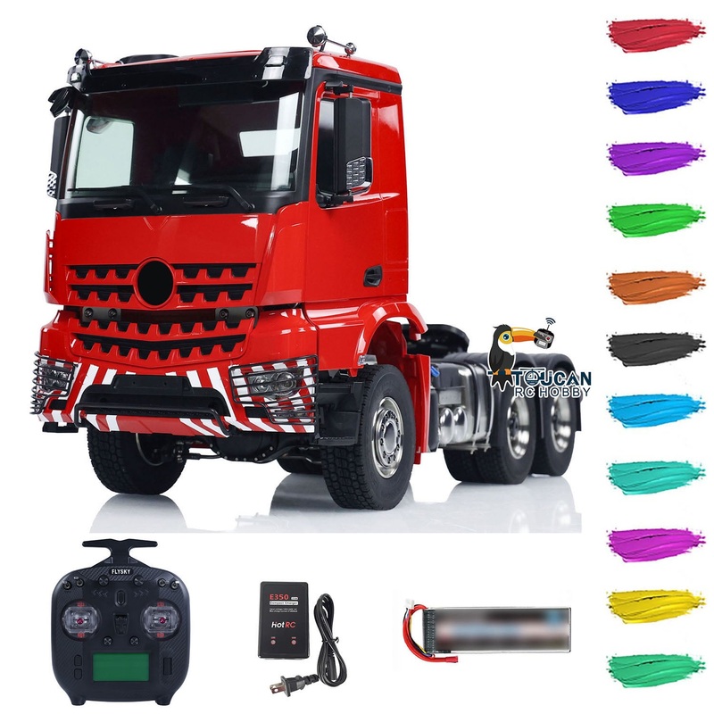 1/14 Metal Chassis RC Tractor Truck RTR 6×6 Remote Control Car 3-speed Gearbox Painted Assembled Model K3362 Ready to Run