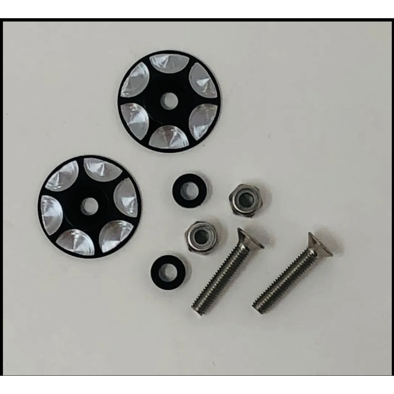 443-6 McAllister Racing Large Sprint Car Wing Buttons, Black