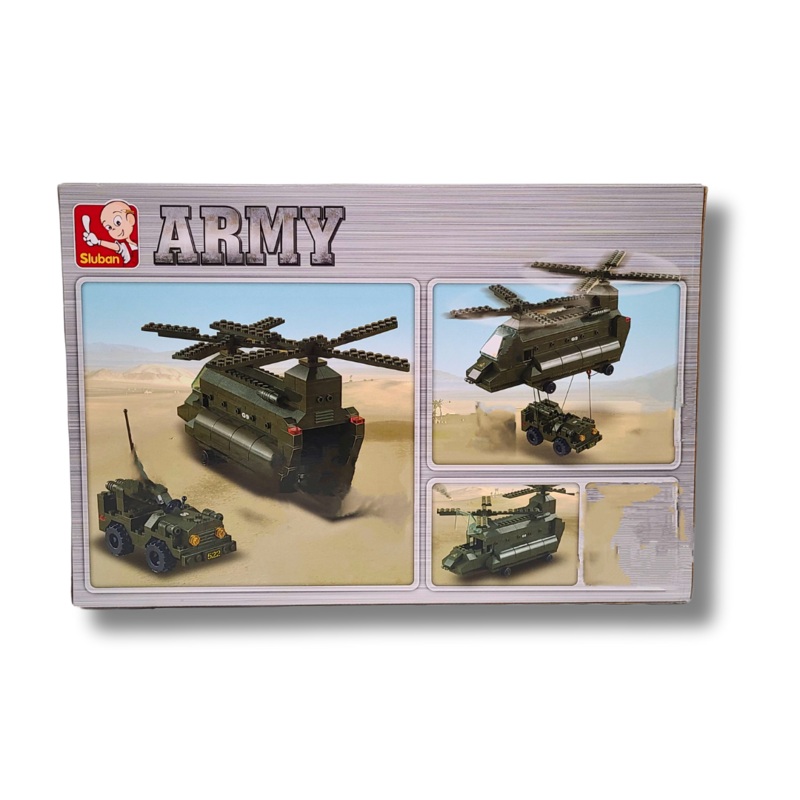 Sluban M38-B6600 Military Transport Helicopter  370-Piece Brick Set