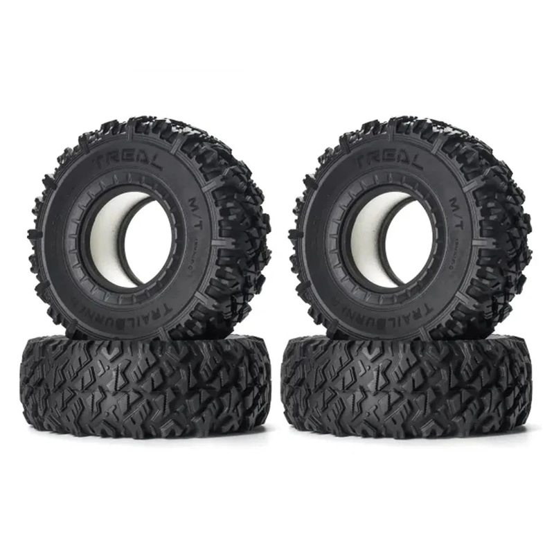 Treal Hobby Trailburner 1.9″ Rubber Rock Crawler Tires (4) w/Foam Inserts
