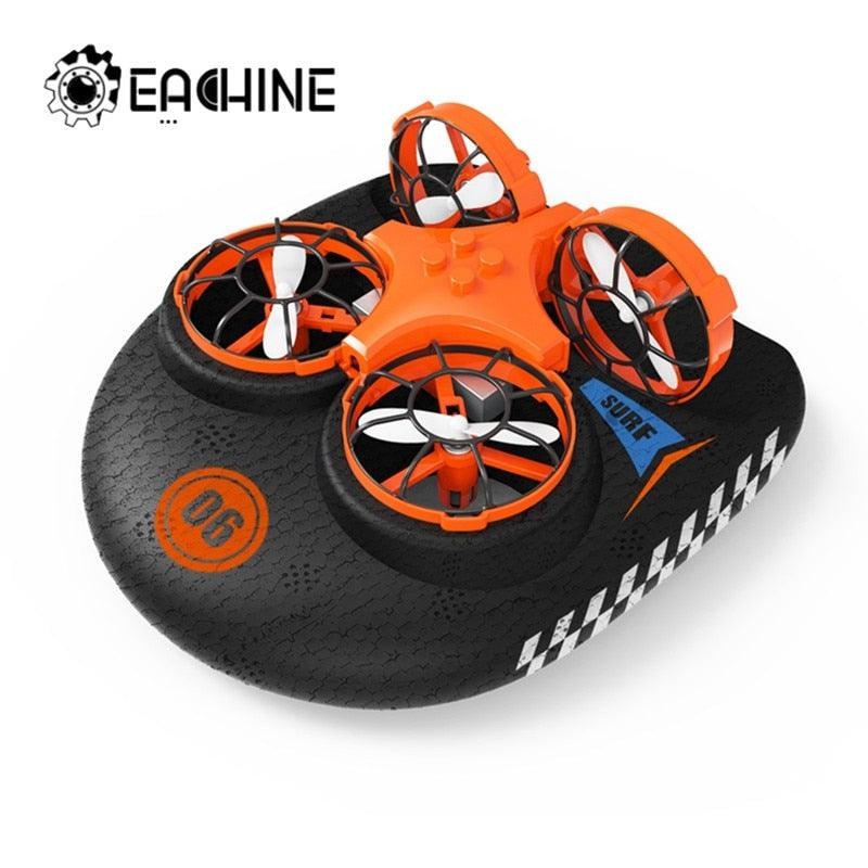 Eachine E016F – 3-in-1 EPP Flying Air Boat Land Driving Mode Detachable RC Drone Quadcopter RC Boat RC Car For kid Gift Orange China