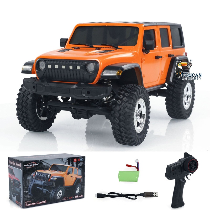 1/18 4WD RC Crawler RTR Off-raod Truck Lights Remote Controlled Car DIY Ready to Run Gift Toy for Adults Children Gray