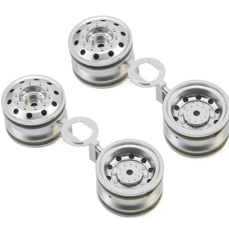 Tamiya 51588 TT-01 Type-E Racing Truck Wheels (Matte Chrome) (4) w/12mm Hex