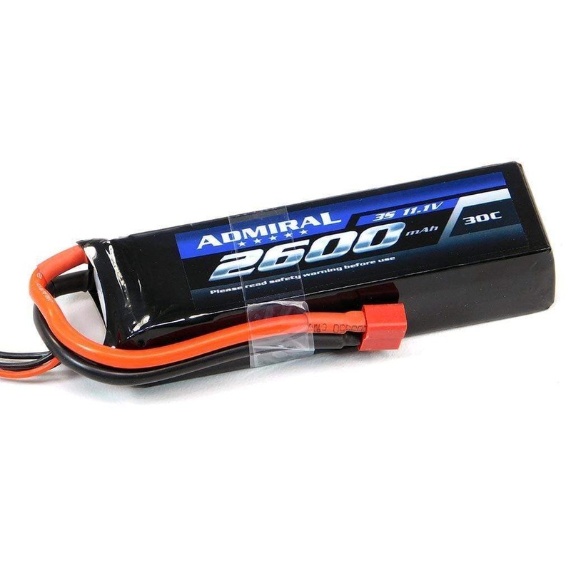 Admiral 2600mAh 3S 11.1V 30C LiPo Battery with T Connector
