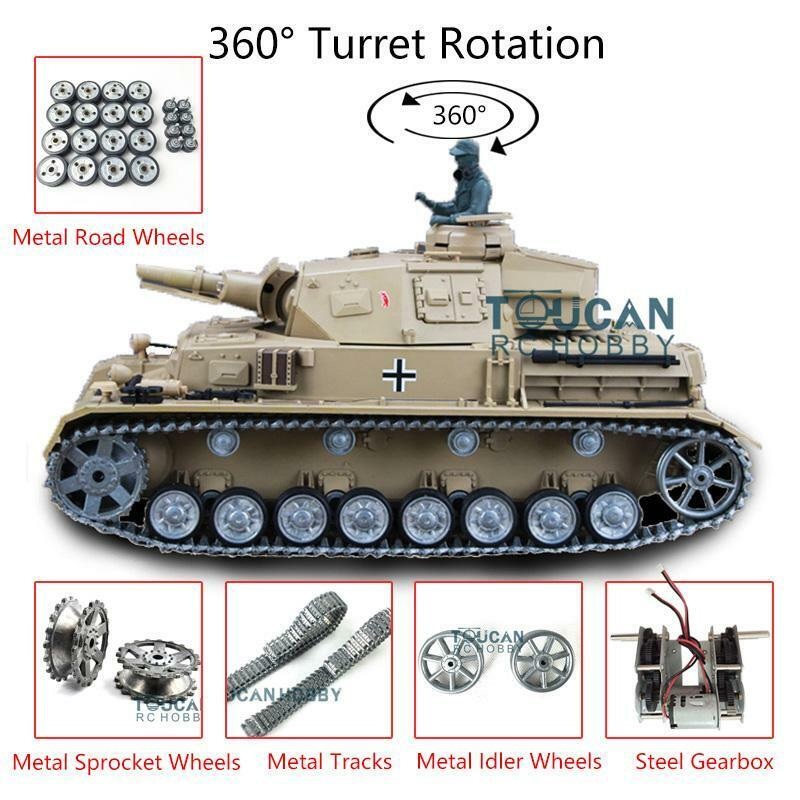 Special Discount US STOCK Henglong 1:16 TK7.0 Customized Panzer IV F RTR RC Tank 3858 Metal Tracks Wheels Driving Gearbox Fast Shipment Delivery