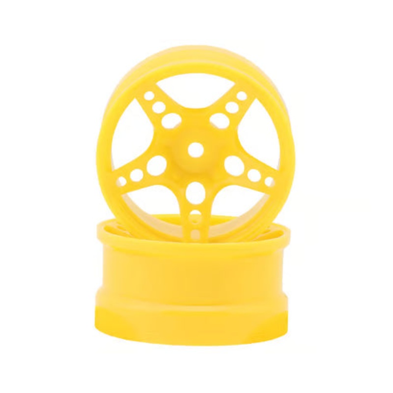 24K RC Technology 1/10 R-Fighter Drift Wheels (Yellow) (2) (6mm Offset) w/12mm Hex