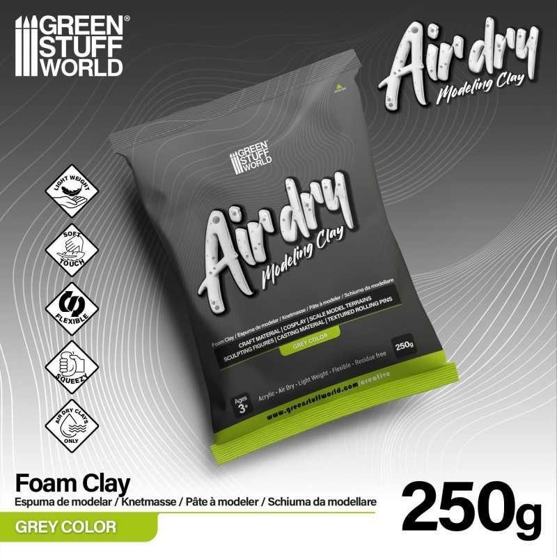 GREEN STUFF WORLD Air Dry Foam Clay 250gr. – Grey