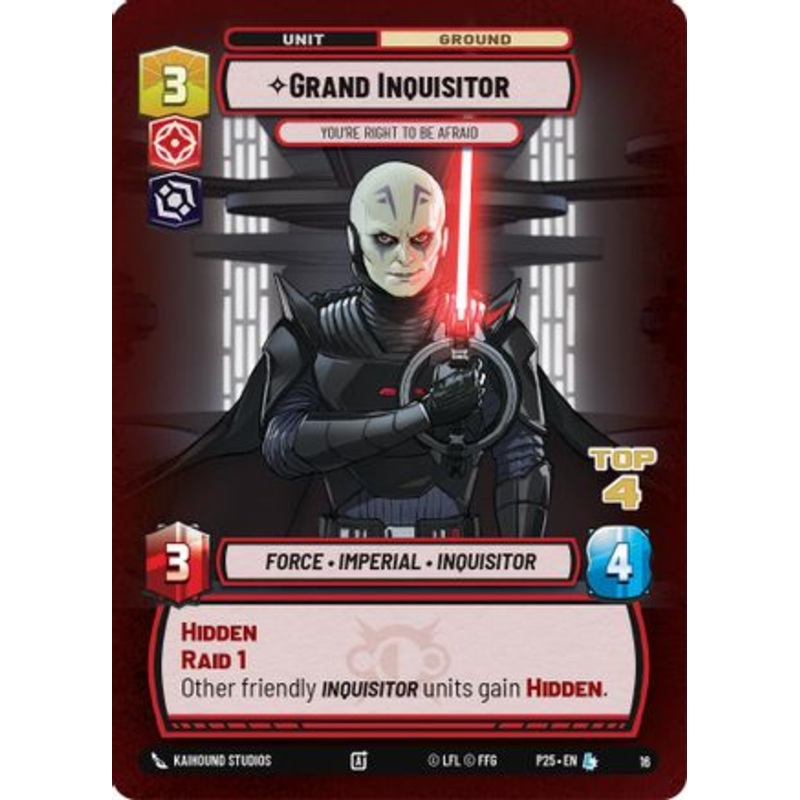 Grand Inquisitor – You’re Right to Be Afraid (Top 4) (16) – Organized Play Promos Foil Near Mint