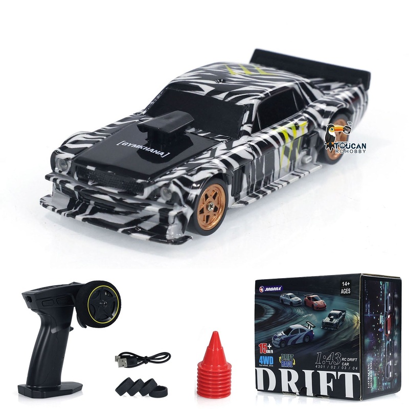 1/43 4WD 2.4g Mini RC Race Car Radio Control Drift Car Toy High Speed Model Ready to Run 11*4.5*3CM Painted and Assembled