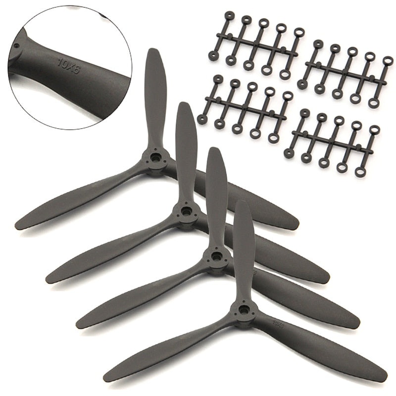 1/2/4/10PCS Drone Propellers 8060 9060 1060 1170 Efficient 3 Blades CW Propeller Spinner 3-Blade Prop RC FPV Airplane Wholesale White For 8-9-10