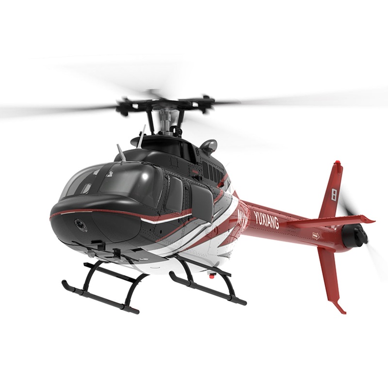 YU XIANG F08 Bell 206 Brushless Beginner Helicopter 2.4G 6CH Flybarless RC Helicopter Model RTF with Optical Flow Positioning with 1 Battery