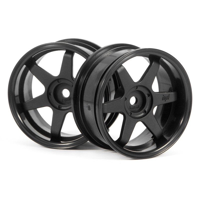 HPI3846 HPI RS4 TE37 Wheels, 26mm-6mm Offset, Black, Fits 26mm Tire