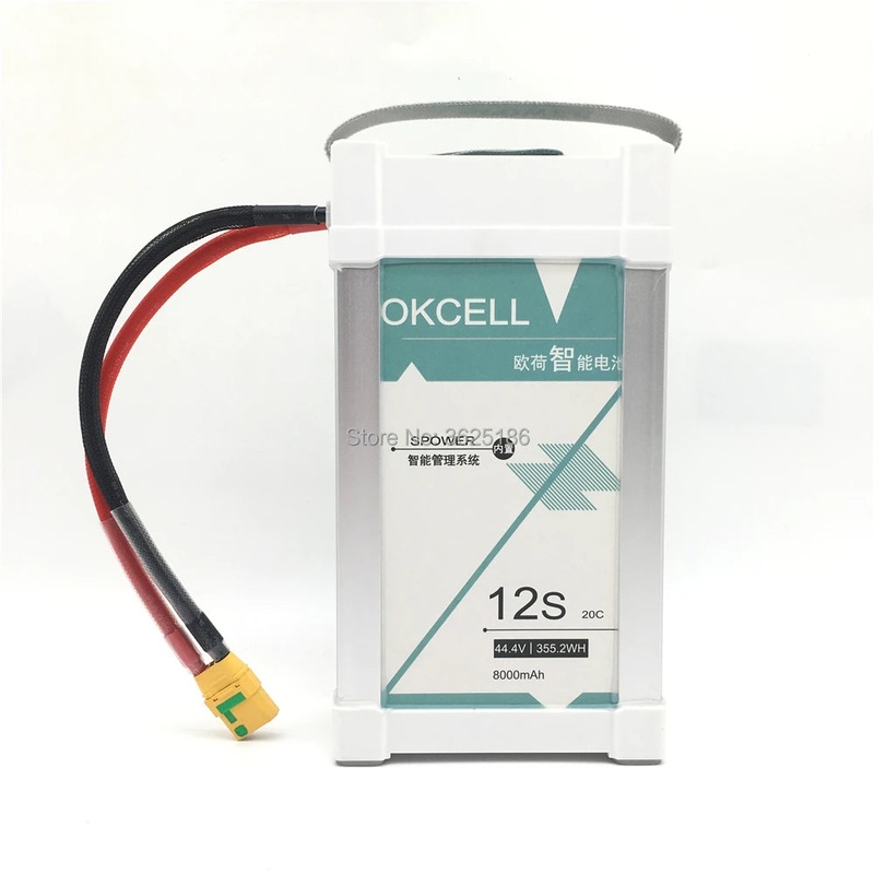 OKCELL 44.4V 12S 8000mAh 20C LiPO Battery for EFT G06 UAV Multirotor FPV Drone 8000MAH 12S