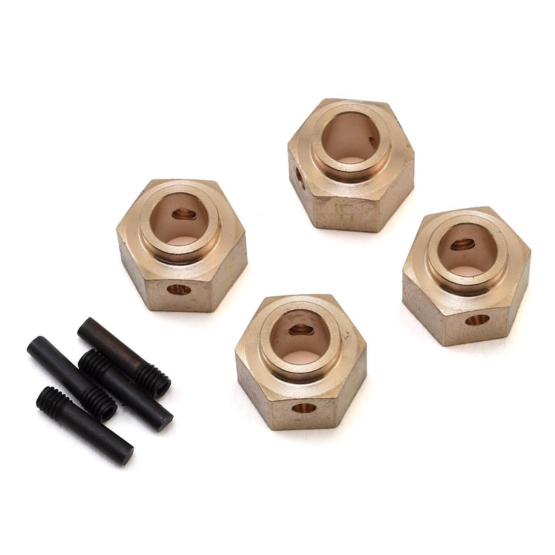 Yeah Racing Traxxas TRX-4 12mm Brass Hex Adapter w/8mm Offset (4)