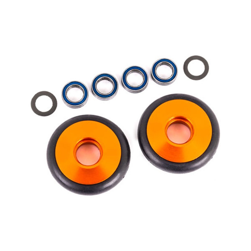 Traxxas Bandit/Rustler/Stampede 2WD Aluminum Wheelie Bar Wheels (2) Orange
