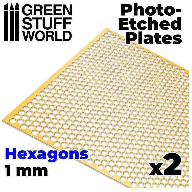 GREEN STUFF WORLD Photo-Etched Plates – Large Hexagons