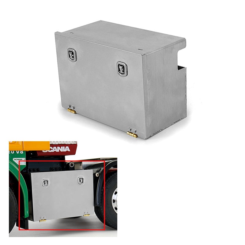 US STOCK LESU Metal 87*59.9*45.5MM Openable Tool Box Tank for TAMIYA 1/14 Radio Controlled Tractor Truck Trailer Cars Model