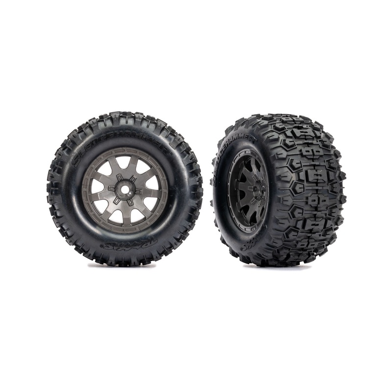 Traxxas Tires & wheels, Mini Maxx (Gray) Sledgehammer Tires