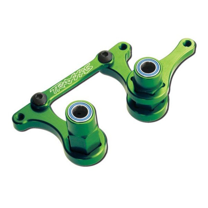 3743G Traxxas Steering bellcranks, drag link (green-anodized 6061-T6 aluminum)/ 5x8mm ball bearings (4)/ har